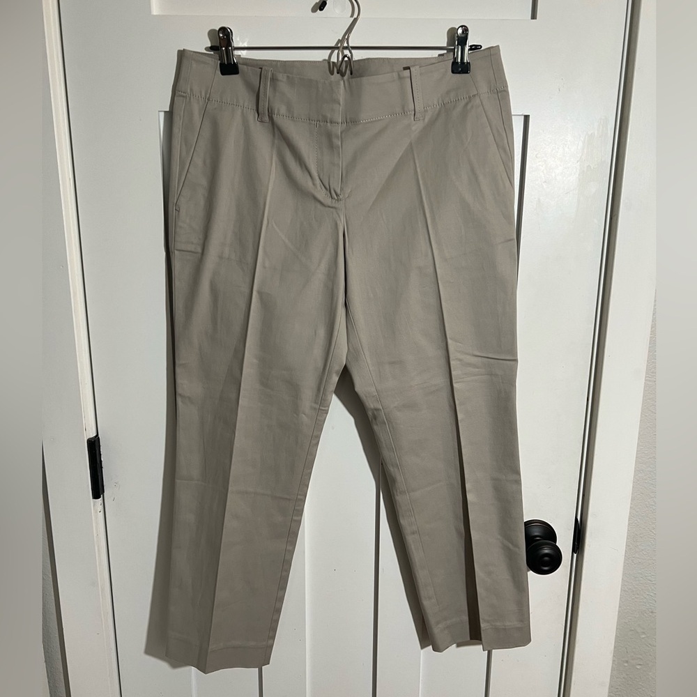 Ann Taylor Dress Pants Flat Front Size 4 Khaki Straight Leg NWT Workwear